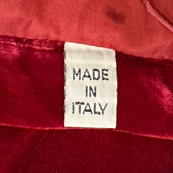 Vintage 90s Moschino Cheap & Chic Red Velvet Skirt Academia Holiday Christmas 10 - Picture 8 of 11